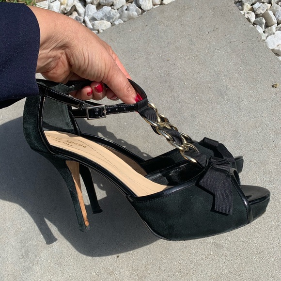 Kate Spade Glamour black open toe shoes. Size 7.5 - Picture 5 of 8